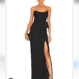 Likely  Black sweetheart neckline ruched Strapless Gown Size 0 new with tags